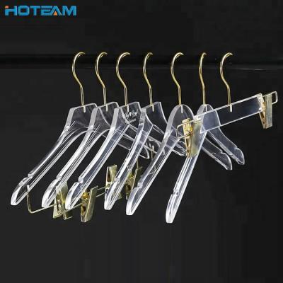 China Logo Clear Shop Clothes Hanger Customized Cheap Durable Easy To Clean for sale