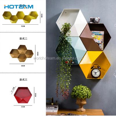 China Chinese Wall Shelf Hexagon Metal Wall Mount Shelf for sale