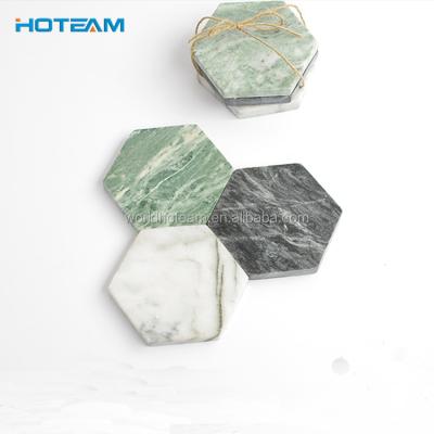 China Hexagon Sustainable Marble Acrylic Cheap Coaster Rack for sale