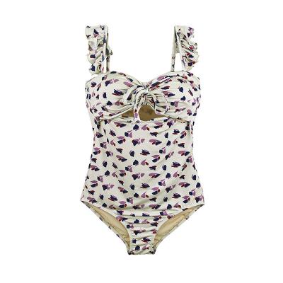 China New Retro Floral QUICK DRY Floral One-Piece Bikini Swimwear Women's Slim Hot Spring Swimsuit for sale