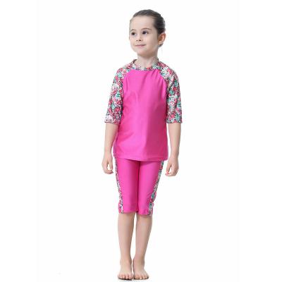 China Hot Selling QUICK DRY Long Sleeve Printed Girls Muslim Swimwear Swimwear 3 Pieces Swimwear For Kids Muslim Swimming Suit For Kid for sale