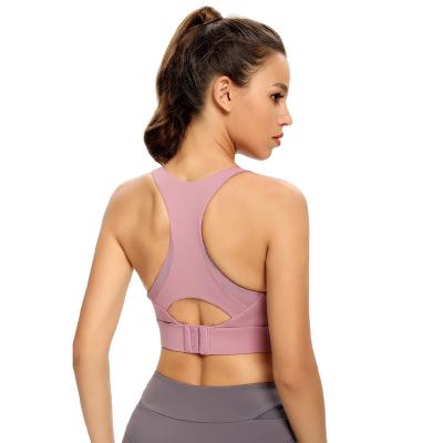 China QUICK DRY Low Back High Print Sports Bra With Adjustable Straps Sports Bra Sexy Backless Yoga Bra for sale