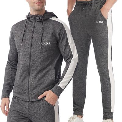 China Custom Designer Logo Tracksuit Reversible Zipper New Cotton Hooded Jogger 2 Piece Sweatsuit Men for sale