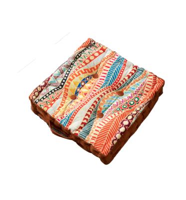 China PORTABLE Morocco style hot sale production digital printed floral thick cushion seat for meditation for sale