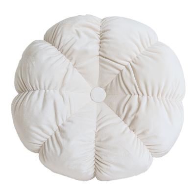 China 100%polyester Bent Decorative Flower Round Shaped Dutch Velvet Cushion For Seating for sale