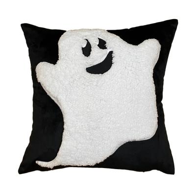 China Halloween Decorations 40*40cm Velvet Anti Dust Mite Spooky Cute Ghost Tile Blankets For Home Decor for sale