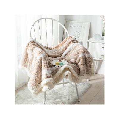 China Factory Free Sample Sherpa Blanket Double Layer Folded Flannel Sherpa And Fleece Throw Blanket Plush Blanket For Winter for sale