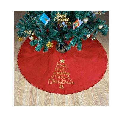 China High Quality Custom Logo Popular Hot Sales Custom Cheap Price Gift Christmas Tree Skirt For Christmas With Red Cloth for sale