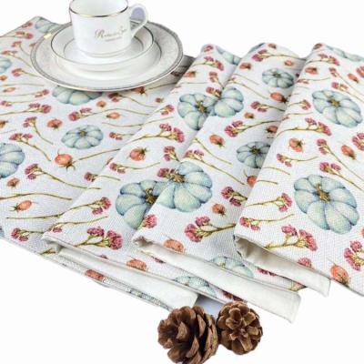 China Modern low MOQ home decoration custom harvest pumpkin table runners with printed factory for sale