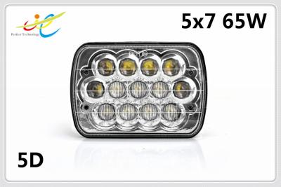 China DCV12V 24V sealed beam rectangle high low beam 5x7 5D 65W truck headlight  LED work light with daytime running light for sale