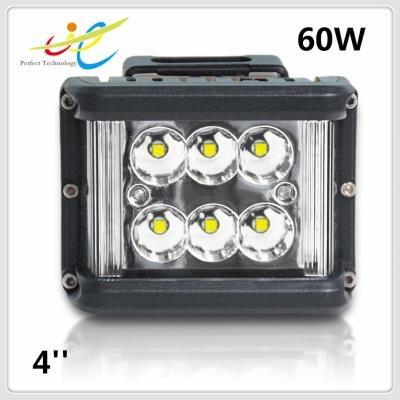 China 60W 4Inch cube Full Reflector Side Luminate led work light 12v led light bar 10-30V led work lamp spot flood combo drivi for sale