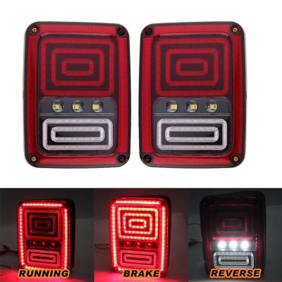 China Pair Snake Style Jeep Wrangler Tail Lights with Brake Turn Reverse Lamp Back Up Rear Light for Jeep JK 2007-2016 for sale