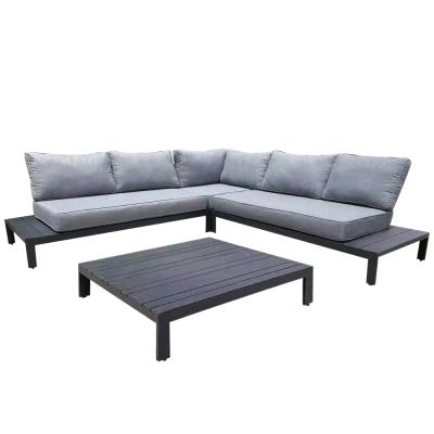 China Eco-freindly 4 Pcs Metal Aluminum Seating Group Outdoor Furniture Sectional Sofa Set Garden Set With Cushion for sale