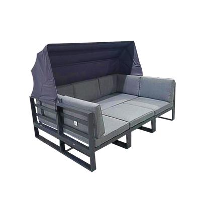 China Eco-freindly 4 Pcs Metal Aluminum Seating Group Outdoor Furniture Sectional Sofa Set Garden Set With Cushion for sale