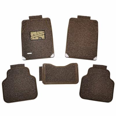 China Wholesale 5PCS High Quality Universal Car Accessories Factory Waist PVC Buckle Coil Car Mats Set With Spike Bottom for sale