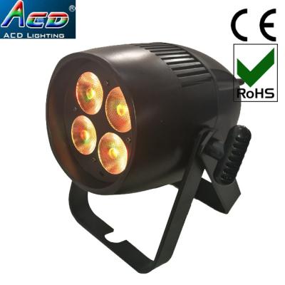 China Hotel new design 4*6in1 rgbaw+uv wireless dmx battery operated dmx led flat par light dj stage effect light for sale