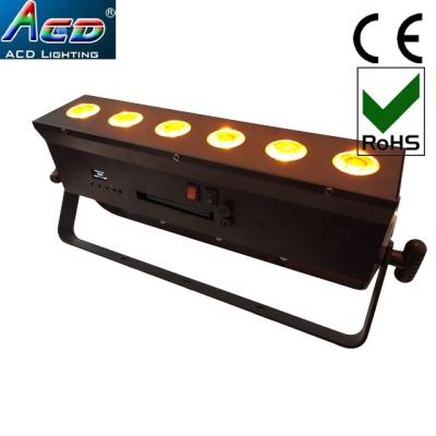 China Dmx Channels: 7CH 2019 New Design Led Wash Bar 6pcs RGBWA+UV 6in1 LED Battery Operated LED Wall Washer Bar Light for sale