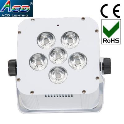 China Hot hotel rgbwauv 6in1 LED battery operated wireless dmx 6*18w led flat mini size event stage par light for sale