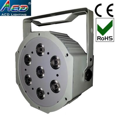 China Residential warm plastic housing mini total size 7*10w power 70w 4in1 rgbw led plastic par light for sale