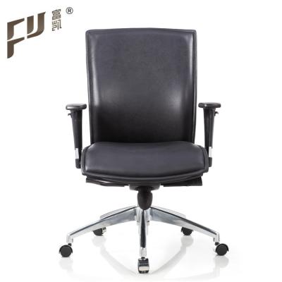 China (Size) Staff Adjustable Black Leather Desktop Computer Chairs Foshan For Sale for sale