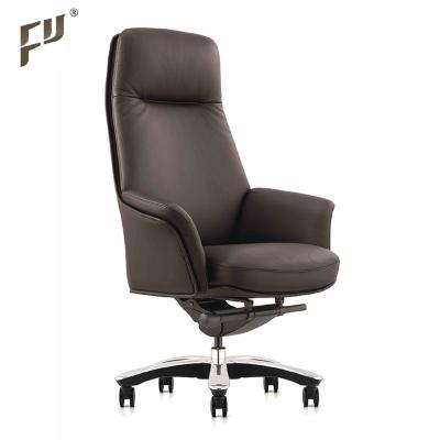 China FURICCO Traditional Design Boss Chair Genuine Leather High Back Office Swivel Luxury Executive Chair for sale