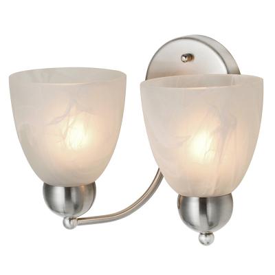 China Mid Century 2 Double Lights Vanity Wall Decor For Bathroom Vanity Light Wall Surface Mounted ETL Qualified Opalescent Glass for sale