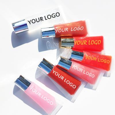 China Mint Candy Strawberry Flavor Lip Gloss Low MOQ Lip Gloss Waterproof Squeeze Tube Dropping Custom Private Label for sale