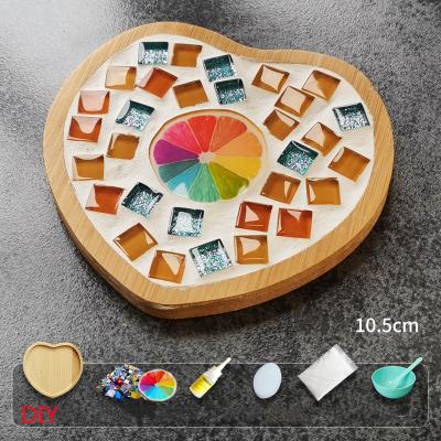 China Handmade Accessories Viable Mosaic Decoration DIY Manual Creative Coaster Set Mat With Material Bag for sale