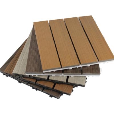 China Kepao Waterproof Wear-Resistant Anti-Slip Outdoor Flooring Interlocking Composite Wood Plastic Wood Tiles Deck Deck Plastic Flooring for sale