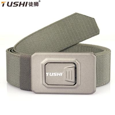 China ALLOY TUSHI Factory Custom Thickening Buckle Combat Canvas Tool waist Belt Men Nylon Aluminum Buckle Combat Tactical Belt Wholesale for sale