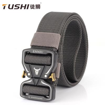 China ALLOY TUSHI Nylon Adjustable Quick Release Buckle Cinturon Tactico Negros Battle Duty Belt Men Nylon Buckle Tactical Belt for sale