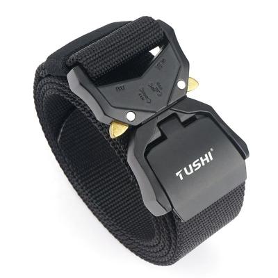 China ALLOY TUSHI Nylon Adjustable Quick Release Buckle Cinturon Tactico Negros Battle Duty Belt Men Nylon Buckle Tactical Belt for sale