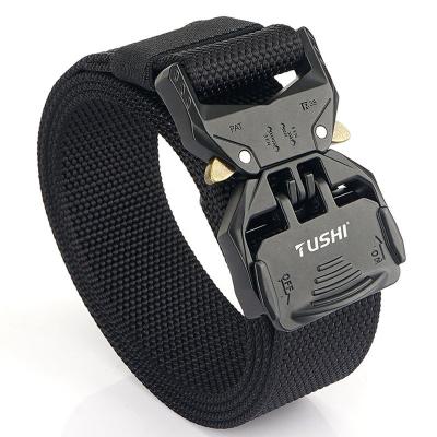 China ALLOY TUSHI Hot-selling wholesale tactical belt adjustment outdoor belt hard and unchangeable nylon Metal buckle belt Custom Factory for sale