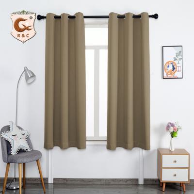 China Hot Sale Blackout Blackout Brown Color Backdrop Ready Made Curtains for sale