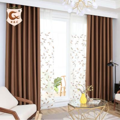 China Nordic blackout minimalist style curtains 100% pure polyester temperament color curtains used in hotels, living rooms, bedrooms for sale