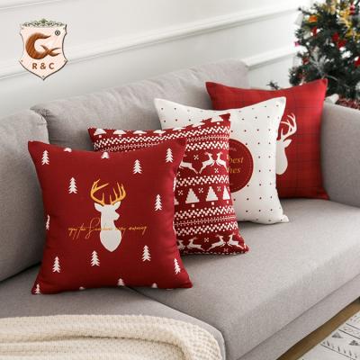 China Waterproof Christmas Factory Outlet Home Decorations Sit Blankets Cushion Cover Pillow Case Cover for sale