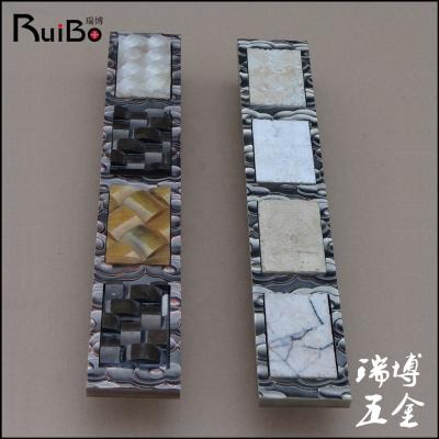 China Post Modern Design Luxury Square Shape Aluminum Carving Marble Door Handles for sale