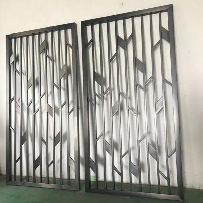 China Easy Install Custom Modern Decorative Black Satin Stainless Steel Screen Gold Living Room Divider for sale