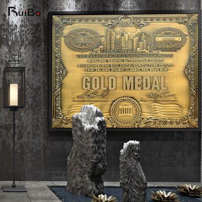 China Easily Assembled Aluminum Alloy Carved Plate Authorization RongYuPai Customized Listed Plate MEDALS Company Address Signs Nameplate for sale