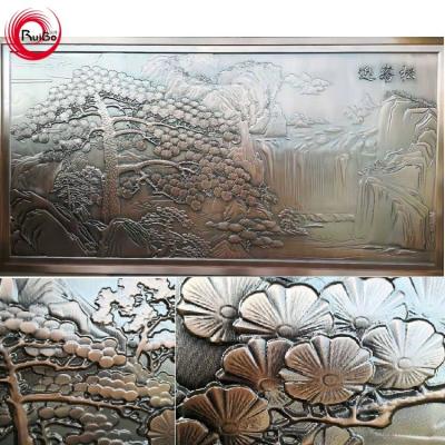 China The hotel/villa/house/restaurant.....etc. Customized Efficient Home Decoration 3D Aluminum Carved Panel Mural for sale