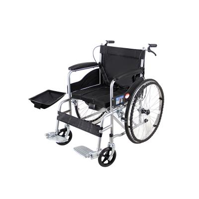 China Multi Functional Manual Fold Medical Portable Transport Commode Thicken Wheelchair Class I 2 Years Online HF Technical Support H963 for sale