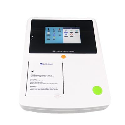 China Hot Sale Plastic Portable 12 Leads 3 Channel ECG Machine With Big Screen for sale