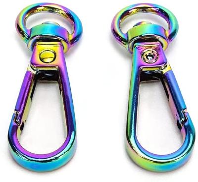 China Hot Selling Idiosyncratic Zinc Alloy Metal Swivel Rainbow Stocked Snap Hook for sale