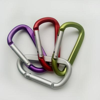 China Stocked High Quality Custom D Shape Mini Aluminum Carabiner Keychain For Promotion Gifts for sale