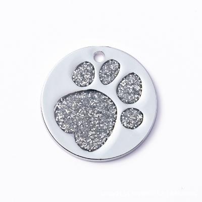 China Custom Factory Outlet New Arrivals Alloy Flat Metal Pet Name Laser Engraving Pet Tag for sale