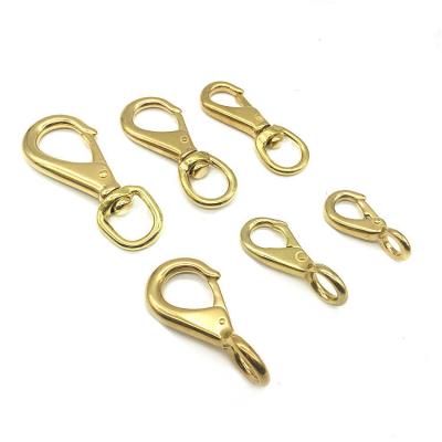 China Viable Pet Leashes Hook Clips Safety Durable Pure Brass Slide Snap Hook For Horse Bridle Buckle Accessories for sale