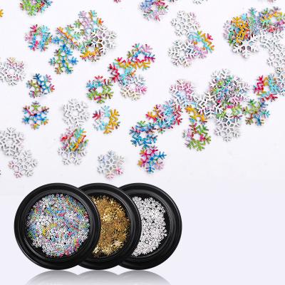 China Wholesale Plastic Nail Art Stickers Christmas Decorations Snowflake Art Foil Flakes Professional Customized Snowflake Nail Art from Guangzhou for sale