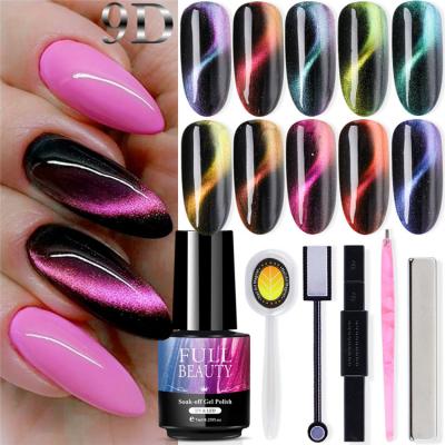 China hot sale DIY 9D cat eye gel 9D new ins cat nail gel set glitter to soak off nail gel polish for nail art for sale