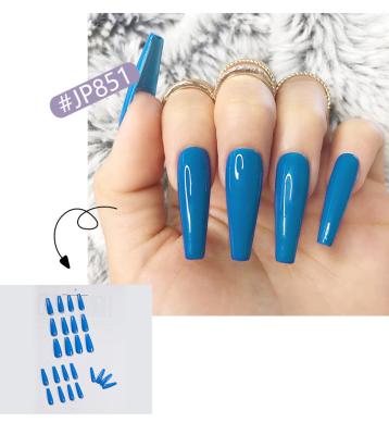 China 15 Colors Beautiful Long Fake Nails French False Nail for sale