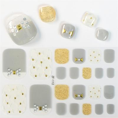 China Wellflyer TOST-001 Serises 22-Sheets Paper Toenail Art Stickers With Folder Nail Decals Manicure Kit for sale